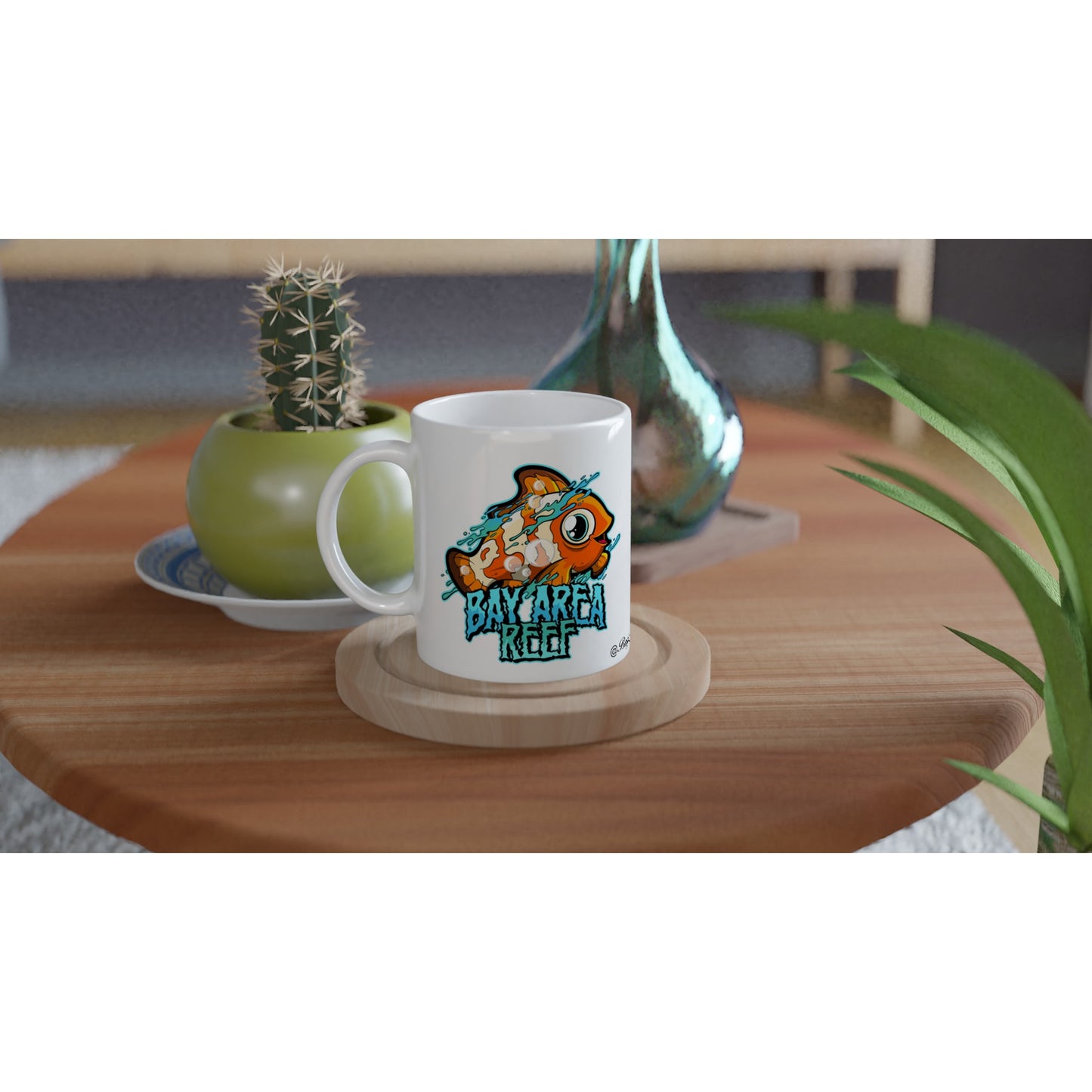 Bay Area Reef White 11oz Ceramic Mug (Clownfish)