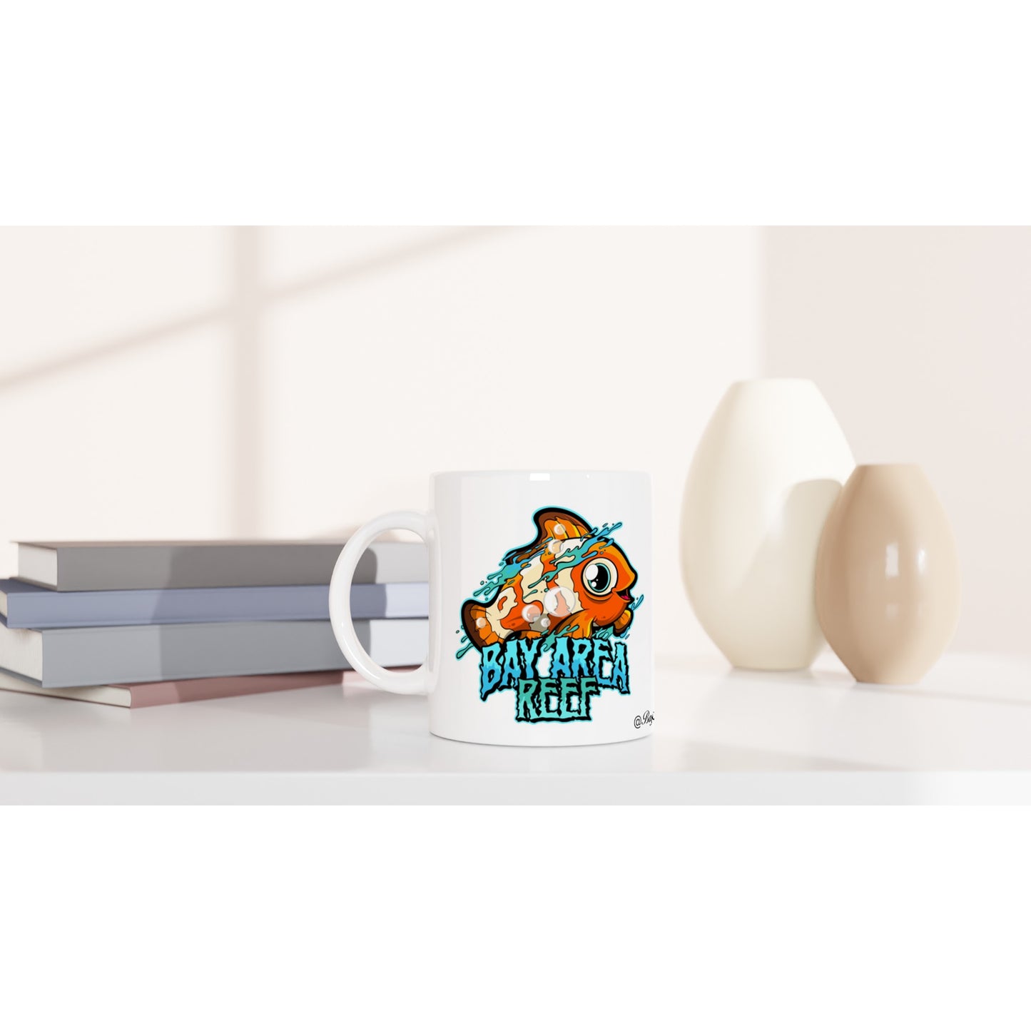 Bay Area Reef White 11oz Ceramic Mug (Clownfish)